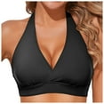thumbnail image 1 of vigerkar Women Halter Bikini Top Push Up Swimsuit Top Only Black , S, 1 of 9