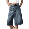 thumbnail image 1 of vigerkar Women Jean Jorts Baggy Loose Fit Jean Shorts Summer Trendy Wide Leg Long Denim Shorts Y2K Clothes (Blue, XL), 1 of 4