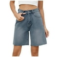 thumbnail image 1 of vigerkar Women Jorts Baggy Jeans Shorts Mid-Low Waisted Denim Y2K Shorts Summer Hot Short Pants Streetwear Blue, XXL, 1 of 9