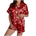 thumbnail image 1 of vigerkar Women Pajamas Set 2 Piece Funny Pajams for Women Fun Pajama Party Set Short Sleeve Comfortable Sleepwear (Red, S), 1 of 7