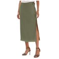 thumbnail image 1 of vigerkar Women Satin High Waist Elastic Stitching Long Skirt Slim Fit Hip Skirt Skirts for Girls Green, M, 1 of 7