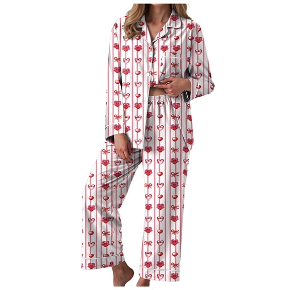 vigerkar Women Satin Silk Pajamas Set Long Sleeve Button Down Shirt and Pants 2 Piece Pjs Sets Sleepwear (White, S)