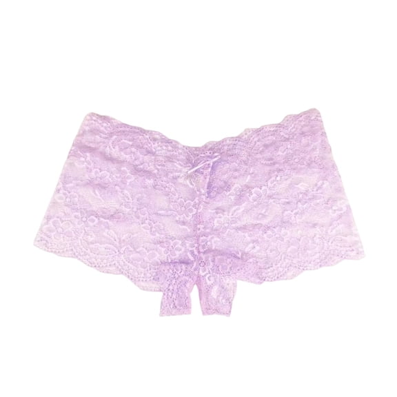 vigerkar Women Sexy Crotchless Boyshorts Underwear Bikini Cheeky Lingerie Panties Pink, S