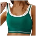 thumbnail image 1 of vigerkar Women Sexy Double Layered Scoop Neck Crop Tank Dance Top Going Out Sports Workout Outfits (Green, XL), 1 of 4