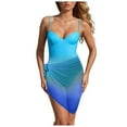 thumbnail image 1 of vigerkar Women Sexy One Piece Swimsuits Tummy Control Bathing Suit with Cover Up Skirts (Blue, M), 1 of 9