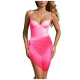 thumbnail image 1 of vigerkar Women Sexy One Piece Swimsuits Tummy Control Bathing Suit with Cover Up Skirts (Hot Pink, S), 1 of 9