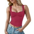 thumbnail image 1 of vigerkar Women Sleeveless Sexy Backless Going Out Crop Top Y2K Strappy Ruched Tank Top Summer Tight Slim Fit Cute Tops RD1, XS, 1 of 6