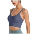 thumbnail image 1 of vigerkar Women Sport Bra with Removable Padded Racerback Bralette Medium Support Running Yoga Bra Top Blue, XXL, 1 of 6