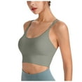thumbnail image 1 of vigerkar Women Sport Bra with Removable Padded Racerback Bralette Medium Support Running Yoga Bra Top Green, S, 1 of 9