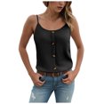 thumbnail image 1 of vigerkar Women Summer Tank Tops Casual V Neck Strappy Loose Beach Sleeveless Shirts Blouses (Black, XS), 1 of 5
