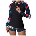 thumbnail image 1 of vigerkar Women Two Piece Rash Guard Long Sleeve Zip Front Swimsuit UPF 50+ Swimwear Surf Suit (Red, XXL), 1 of 6