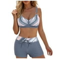 thumbnail image 1 of vigerkar Women Two Piece Swimsuits with Boyshort High Waisted Bikini Set Tummy Control Bathing Suit Grey, M, 1 of 6