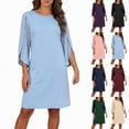 thumbnail image 1 of vigerkar Women's 2026 Flutter Sleeve Dress Crew Neck Chiffon Formal Wedding Guest Party Short Dresses (Red, M), 1 of 8