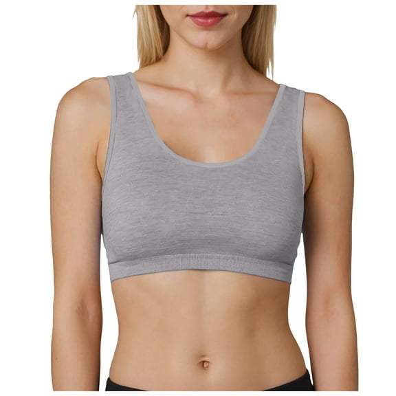 vigerkar Women's 360 Stretch Longline Sport, Comfortable Wireless Bras, Seamless Full-Coverage Underwear Grey, XXL