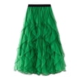 thumbnail image 1 of vigerkar Women's A Line Tutu Tulle Skirts Elastic Waist Elegant Princess Petticoat Skirt Green, One Size, 1 of 3