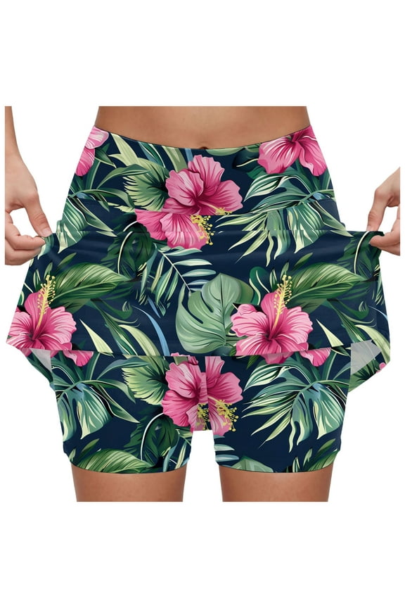 Women's Active Athletic Skort Lightweight Tennis Skirt for Running Training Sports Golf Hot Pink, L