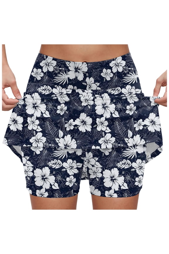 Women's Active Athletic Skort Lightweight Tennis Skirt for Running Training Sports Golf Navy, XXXXL