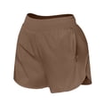 thumbnail image 1 of vigerkar Women's Athletic Shorts High Waisted Running Shorts Pocket Sporty Short Gym Elastic Workout Shorts Coffee, XL, 1 of 4