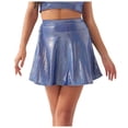 thumbnail image 1 of vigerkar Women's Casual Fashion Flared Pleated A-Line Circle Skater Skirt Blue, L, 1 of 6