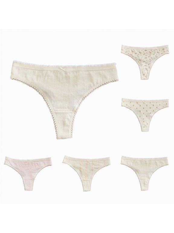 Women's Cotton Cheeky Underwear, Sexy Cute Lace Brazilian Panties,Low Rise Bikini for Ladies (Yellow, S)