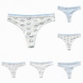 thumbnail image 1 of vigerkar Women's Cute Cotton Thong Underwear, Panties for Women (Blue, L), 1 of 6