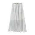 thumbnail image 1 of vigerkar Women's Drawstring High Waist Flowy Skirts Flared Maxi Skirt White, One Size, 1 of 5
