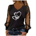 thumbnail image 1 of vigerkar Women's Glitter Sequin Sheer Mesh Long Sleeve Shirts Sexy Sparkle V Neck Dressy Casual Tunic Top Blouse (Silver, S), 1 of 8