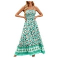 thumbnail image 1 of vigerkar Women's Halter Dresses Floral Boho Long Maxi Dress Summer Beach Flowy Sundress Green, L, 1 of 9