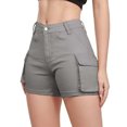 thumbnail image 1 of vigerkar Jean Shorts Womens High Waisted Cargo Denim Shorts Y2k Straight Leg Brown, XL, 1 of 6