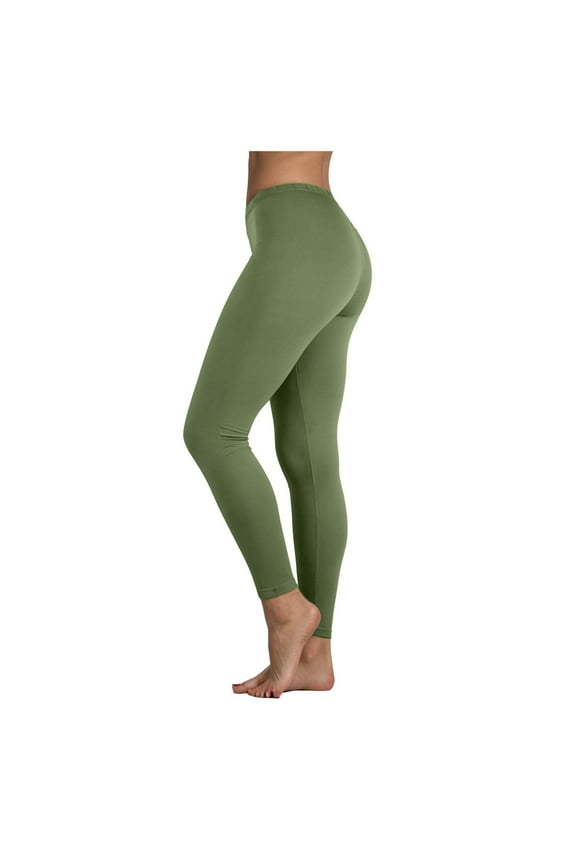 Women's High Waist Leggings Soft 1” Waistband Solid color Yoga Pants - Regular AG, M