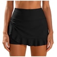 thumbnail image 1 of vigerkar Women's High Waisted Ruffle Swim Skirts with Short Tummy Control Ruched Bikini Swimsuit Bottoms (Black, M), 1 of 5