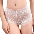 thumbnail image 1 of vigerkar Women's Hollow Sexy Lace High Waist Panties Breathable See Through Underwear White, M, 1 of 8