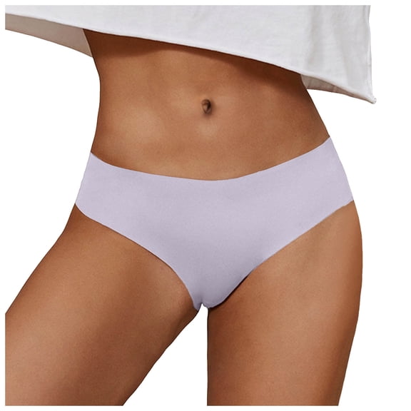 vigerkar Women's Ice Silk Seamless Underwear - Breathable No-Show Sports Panties Low-Rise Naked Feel Briefs Light Gray, S