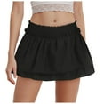 thumbnail image 1 of vigerkar Women's Layered Ruffle Golf Skorts A Line Skirts Tiered Flowy Y2K Sexy Mini Skirt Black, M, 1 of 9