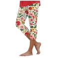 thumbnail image 1 of vigerkar Women's Lightweight Soft Print Capri Leggings Crop Leggings 3/4 Stretch Yoga Pants (Watermelon Red, L), 1 of 1