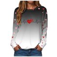 thumbnail image 1 of vigerkar Women's Long Sleeve Graphic Tshirts Valentines Print Crew Neck Casual Tee Tops (Light Gray, L), 1 of 9
