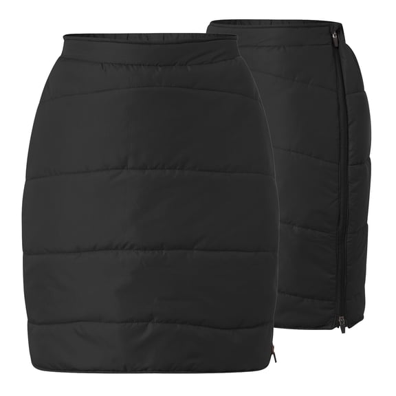 vigerkar Women's Puffer Quilted Skirt Insulated Warm Snow Skorts for Hiking Running Golf Skirts with Zipping (Black, M)