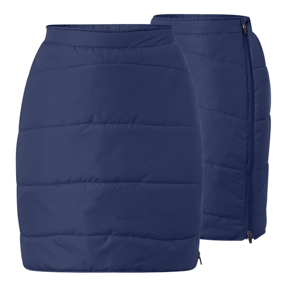 vigerkar Women's Puffer Quilted Skirt Insulated Warm Snow Skorts for Hiking Running Golf Skirts with Zipping (Navy, XXL)