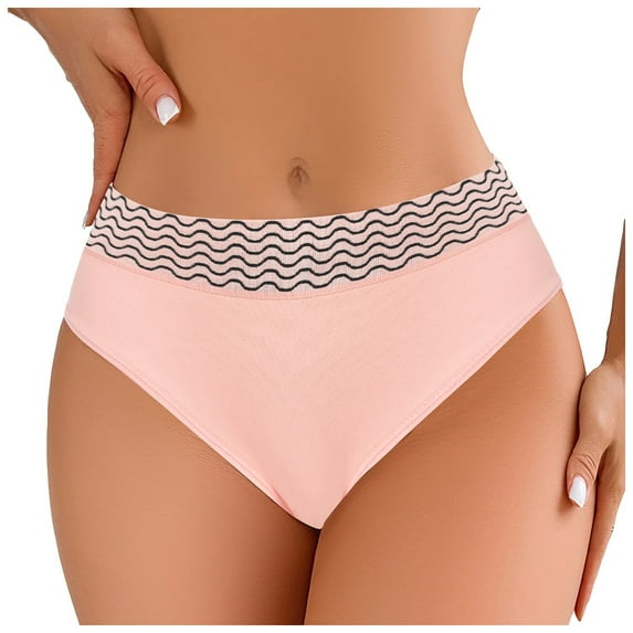 vigerkar Women's Seamless -Lifting Panties - Mid-Rise Full Coverage Underwear with Color-Block Design & Tummy Control Light Pink, XS