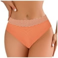 thumbnail image 1 of vigerkar Women's Seamless -Lifting Panties - Mid-Rise Full Coverage Underwear with Color-Block Design & Tummy Control Orange, M, 1 of 6