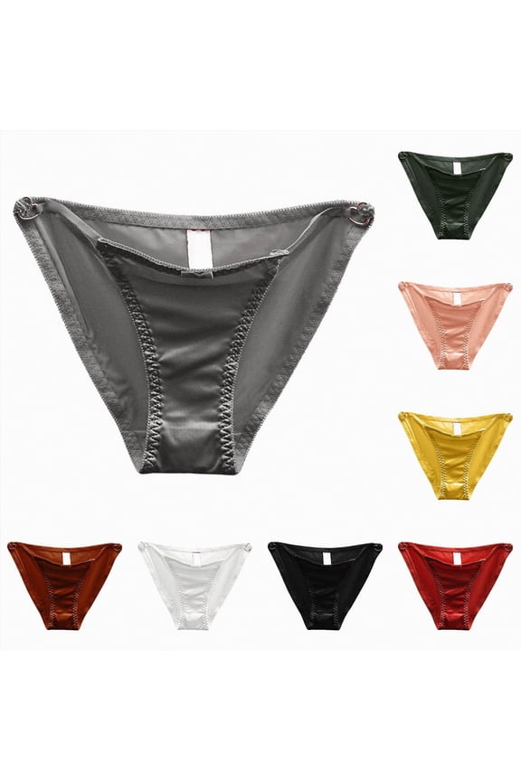 Women's Seamless Underwear Sexy Satin Cheeky No Show Panties High Cut Stretch Bikini Breathable Ladies Hipster (Black, XL)