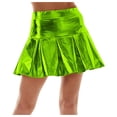thumbnail image 1 of vigerkar Women's Shiny Flared Pleated Y2k Outfit Mini Glitter Skater Skirt (Light Green, XL), 1 of 5
