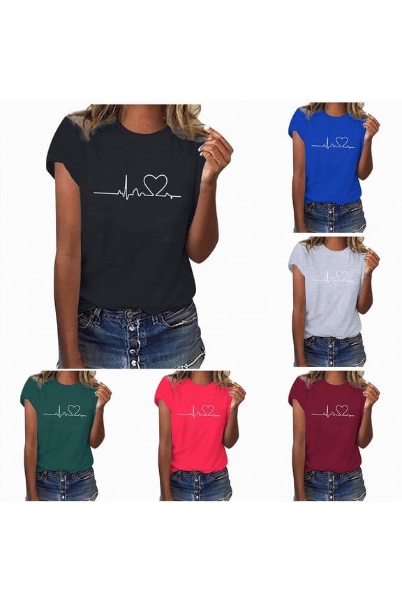 Women's Solid Color Cute T Shirt Junior Tops Teen Girls Graphic Tees (Wine, L)