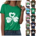 thumbnail image 1 of vigerkar Women's St Patrick's Day T-Shirt Lucky Irish Shamrock Graphic Tees Tops (Light Green, S), 1 of 8