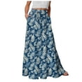thumbnail image 1 of vigerkar Women's Summer Boho Floral Maxi Skirts High Waisted Flowy Swing Beach Long Skirt with Pockets 2025 Blue, M, 1 of 6