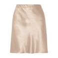thumbnail image 1 of vigerkar Women's Summer Elastic High Waist Satin Skirt A-Line Short Skirts Beige, S, 1 of 7