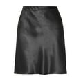 thumbnail image 1 of vigerkar Women's Summer Elastic High Waist Satin Skirt A-Line Short Skirts Black, L, 1 of 8