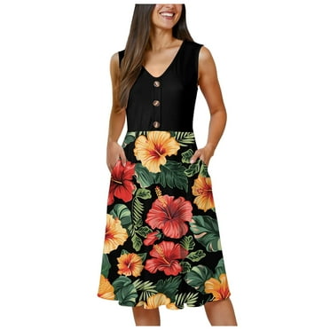 vigerkar Women's Summer Maxi Dress 2025 Casual Boho Sleeveless Smocked Tiered Long Beach Sundresses Watermelon Red, XL