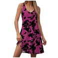thumbnail image 1 of vigerkar Women's Summer U Neck Dress 2025 A-Line Floral Sleeveless Casual Sundresses with Pockets Hot Pink, XL, 1 of 7
