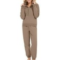 thumbnail image 1 of vigerkar Women's Sweatsuits 2 Piece Outfits Lounge Sets Long Sleeve Half Zip Pullover and Baggy Sweatpants with Pockets (Khaki, 4XL), 1 of 4